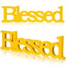 Sinal de mesa Blulu Blessed Standing Letter Sinal de mesa (amarelo)