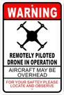 Sinal de Metal CCPARTON - Aviso: Drone em Operação (30x20cm)