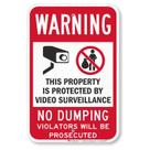 Sinal de metal SmartSign: aviso sobre o despejo de vigilância por vídeo