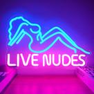 Sinal de néon decorativo Cinsyarn Live Nudes Dimmable LED