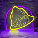 Sinal de néon decorativo Gippro Bell Light regulável 34x29cm USB
