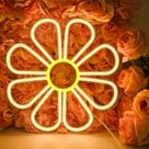 Sinal de néon NXYX Flower 32x32cm LED USB branco quente
