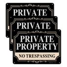 Sinal de proibição de invasão Faittoo Private Property 10x7 em alumínio