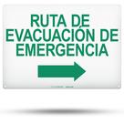 Sinal de rota de evacuação de emergência TRADESAFE Arrow Right 14x10in Sinal de rota de evacuação de emergência TRADESAFE Arrow Right 14x10in