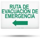 Sinal de rota de evacuação de emergência TRADESAFE Seta esquerda 14x10in