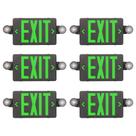 Sinal de saída de emergência TANLUX Green com luzes, pacote com 6 unidades, listado pela UL