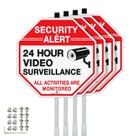 Sinal de segurança Faittoo Video Surveillance 12x12, pacote com 4