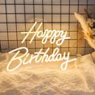 Sinal decorativo Adnkwolivt Feliz Aniversário LED Neon 42x30cm