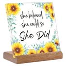Sinalização decorativa FreeJac She Believe She Could Plaque 12 cm