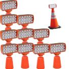 Sinalizador Solar Kit 10 Duas Cores Cone Alerta Seguranca Noturna Rodovia Alerta Obra Estrada Avenida Transito