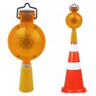 Sinalizador Solar Viário Cone Obra Luz Solar Automático Sinalização Chuva Led Energia Solar Estrada Rua Rodovia
