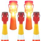 Sinalizador Solar Viario Cone Sinalizaçao Kit 5 Uni Rua Estrada Rodovia Pista Obra Transito Iluminaçao Segurança Evita Acidentes Estacionamento Baliza