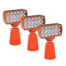Sinalizador Solar Viario Kit 3 Duas Cores Cone Alerta Noturna Obra Rodovia Seguranca Alerta Estrada Avenida Transito
