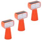 Sinalizador Solar Viario Kit 3 Duas Cores Cone Alerta Seguranca Noturna Obra Alerta Emergencia Rodovia Estrada Transito