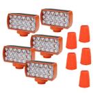 Sinalizador Solar Viario Kit 5 Duas Cores Cone Alerta Noturna Obra Rodovia Seguranca Alerta Estrada Avenida Transito