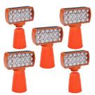 Sinalizador Solar Viario Kit 5 Duas Cores Cone Alerta Seguranca Noturna Rodovia Alerta Emergencia Estrada Transito