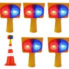 Sinalizador Solar Viario Kit 5 Duas Cores Cone Estrada Pisca Alerta Transito Iluminaçao Acidente