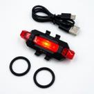 Sinalizador Traseiro Bike LED Recarregável USB JY918 S.W.S 5 LEDs Vermelhos 4 Modos Luz 360 com Elásticos Segurança Noturna