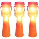 Sinalizador Viario Solar Cone Kit 3 Uni Iluminaçao Luz Automatica Estrada Rodovia Rua Sinalizaçao Segurança Evita Acidentes Obra Chuva