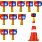Sinalizador Viario Solar Kit 10 Cone Emergencia Acidente Rodovia Pisca Alerta Transito Obra