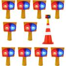 Sinalizador Viario Solar Kit 10 Duas Cores Estrada Alerta Transito Atençao Iluminaçao Acidente