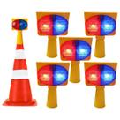 Sinalizador Viario Solar Kit 5 Duas Cores Cone Alerta Transito Atençao Estrada Emergencia Iluminaçao Acidente