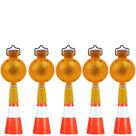 Sinalizador Viario Solar Kit 5 Uni Cone Sinalizaçao Luz Segurança Estrada Rodovia Rua Iluminaçao Obra Pista Evita Acidentes Chuva