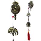 Sino de Porta ou Parede 2 Elefantes 40cm - Cores Sortidas