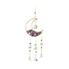 Sino De Vento De Cristal Dourado Em Forma De Lua, Apanhador De Sol Arco-Íris, Pingente Metálico Para Sino De Vento De Cristal Dourado Em Forma De Lua, Apanhador De Sol Arco-Íris, Pingente Metálico Para