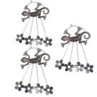 Sino dos Ventos Lagarto Flores Kit 3 unidades Jardim Varanda Enfeite Quintal Decoraçao Rustico