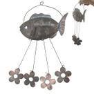 Sino dos Ventos Peixe Flores Decoraçao Janela Varanda Quintal Jardim Relaxante Enfeite