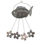 Sino dos Ventos Peixe Flores Jardim Decoraçao Janela Varanda Quintal Enfeite Ambiente