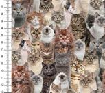 Sintético Doll Estampado - gatos diversos realismo