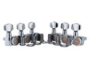 Sintonizadores de bloqueio de guitarra Guyker 6 em linha 1:18 Chrome