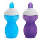 Sippy Cup Munchkin Click Lock Flip Straw 270 ml, pacote com 2 unidades azul/roxo