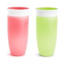 Sippy Cup Munchkin Miracle 360 Toddler 300 ml, pacote com 2 unidades rosa/verde