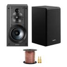 Sistema de Caixa de Som de Estante Sony SSCS5 3 Vias com 3 Drivers (Preto) Pacote com Cabo para Caixa de Som 16AWG de 30 metros (2 Itens)