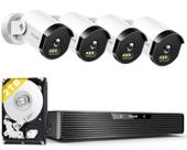 Sistema de câmera de segurança doméstica LITYMOL 3K/5MP 4-Cam com HDD de 2 TB