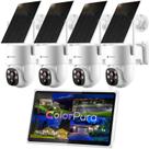 Sistema de câmera de segurança solar externa Kittyhok 2K 4pcs