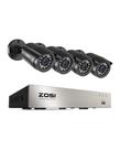 Sistema de câmera de segurança ZOSI 3K Lite 8CH 5MP com 4 câmeras 1080P
