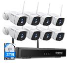 Sistema de Câmeras de Segurança firstrend 8 Canais com HD de 3 TB e Conexão Sem Fio