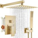 Sistema de chuveiro gotonovo Rainfall Rain Shower 30 cm em ouro escovado