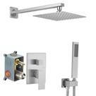 Sistema de chuveiro Heable Brushed Nickel com chuva de 20 cm