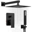 Sistema de chuveiro HoliSpa Black com chuveiro de chuva de 25 cm e portátil