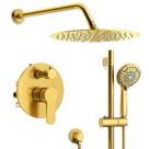 Sistema de chuveiro SR SUN RISE Brushed Gold com ponteiro de 6 funções