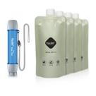 Sistema de filtragem de água Yuclet Squeeze com 4 bolsas de 600 mL Sistema de filtragem de água Yuclet Squeeze com 4 bolsas de 600 mL