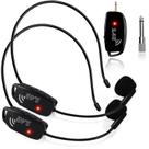 Sistema de fone de ouvido com microfone sem fio SAYTINAI 2.4G para 2 pessoas