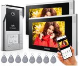 Sistema de intercomunicação de vídeo TMEZON Wireless WiFi 1080P Monitor de 7 polegadas