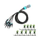 Sistema De Irrigação Automática Por Gotejamento Com 10 Cabeçotes Para Plantas Internas E Jardim