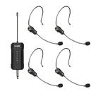 Sistema de microfone de fone de ouvido sem fio ealsem ES-384 4-CH UHF